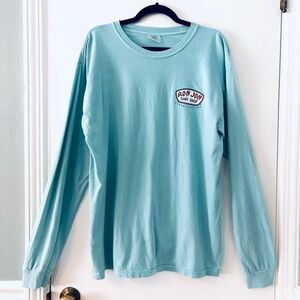 Ron Jon Surf Shop Ocean City MD aqua blue long sleeve t-shirt ring spun cotton M